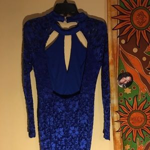 Long blue Windsor dress
